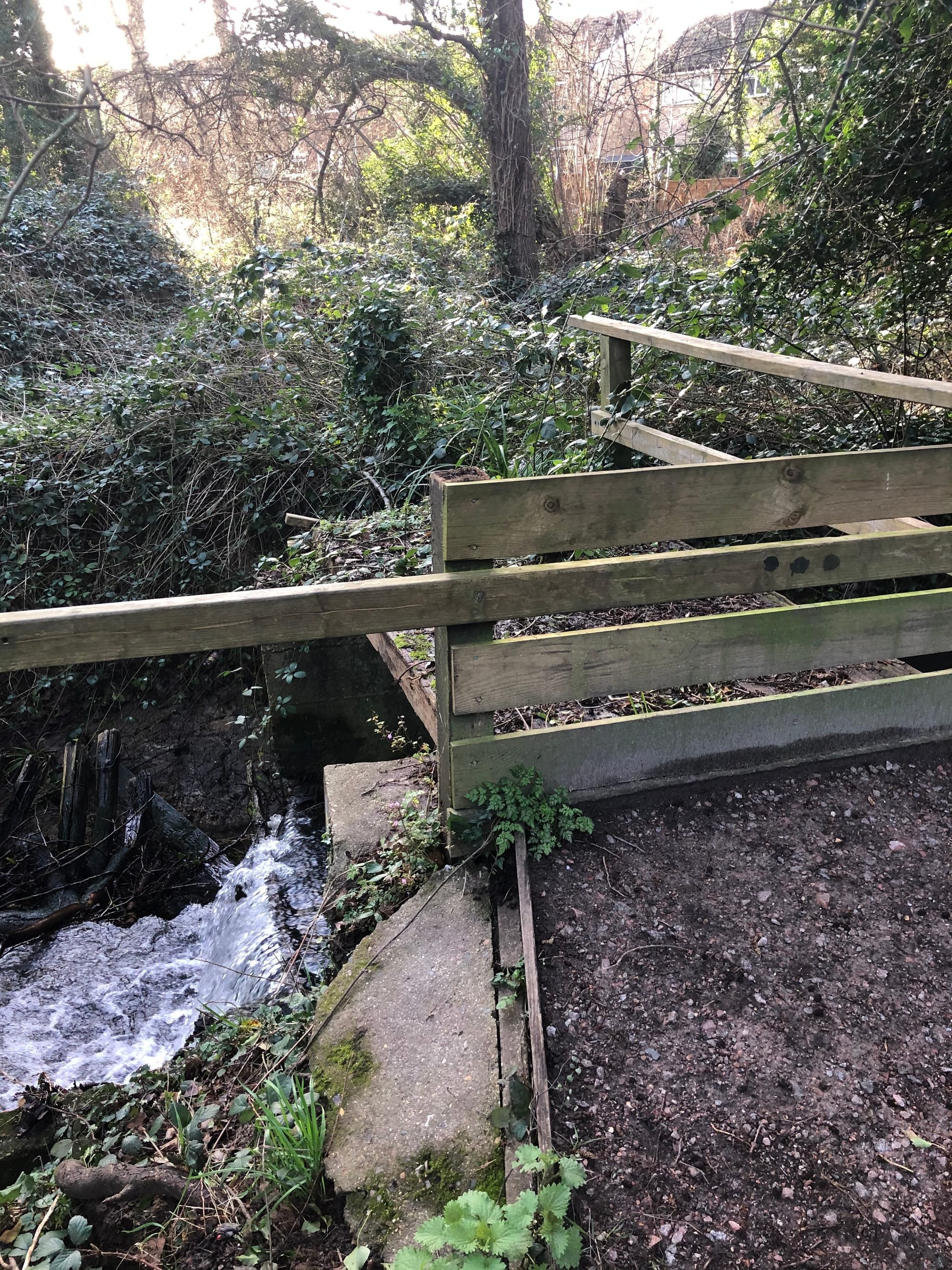 The footbridge to Gumping Common which people want replaced to ease access