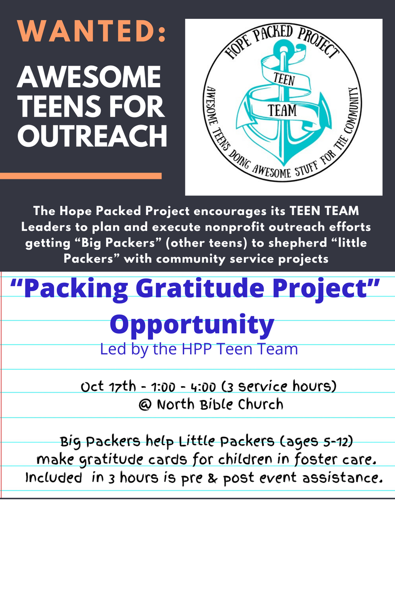 Teen Volunteers For Packing Gratitude Project