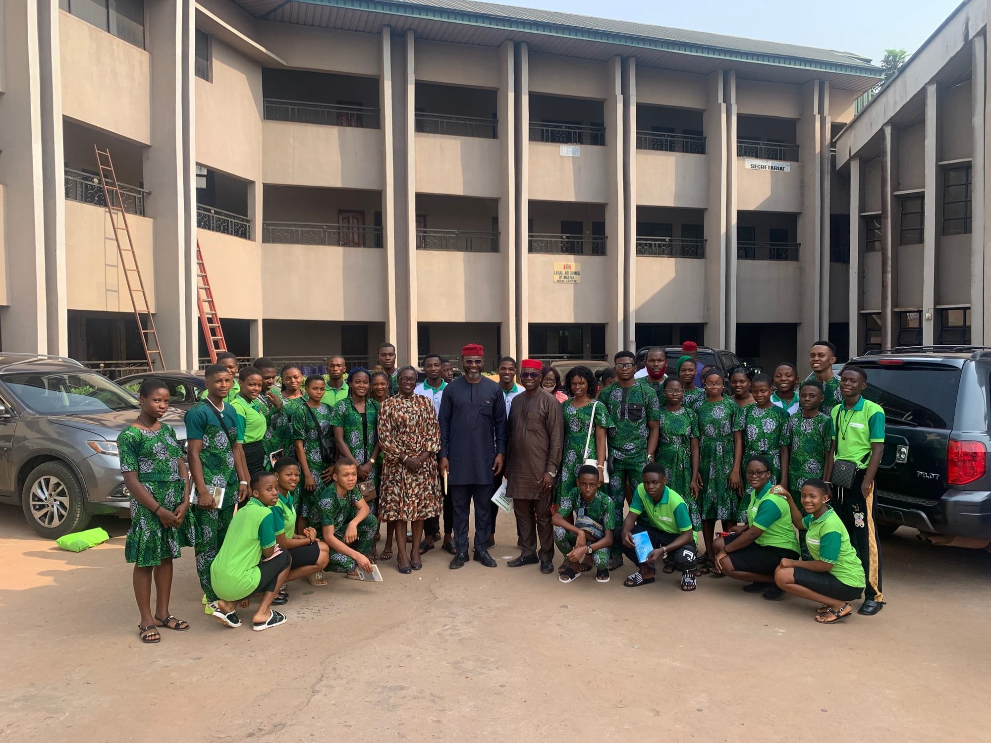 The Chairman of the occasion [Chief Osita Chidoka] with the beneficiaries of the foundation