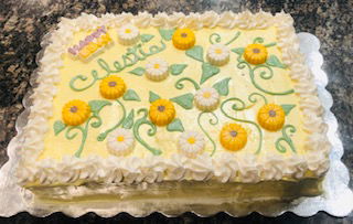 Chocolate and Vanilla Full Size Sheet Birthday Cake with Vanilla Buttercream Frosting