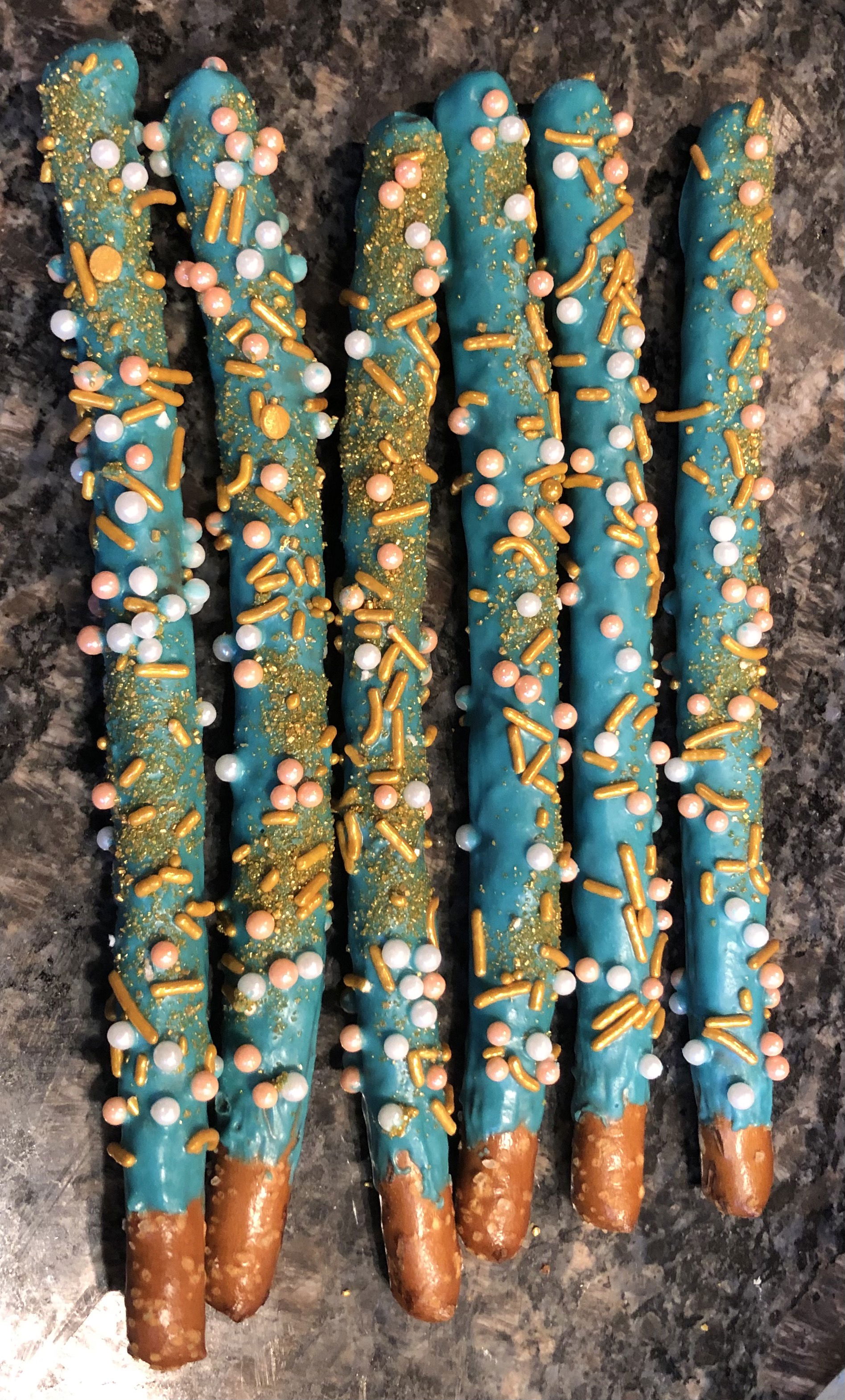 Little Mermaid Chocolate Dipped Pretzels