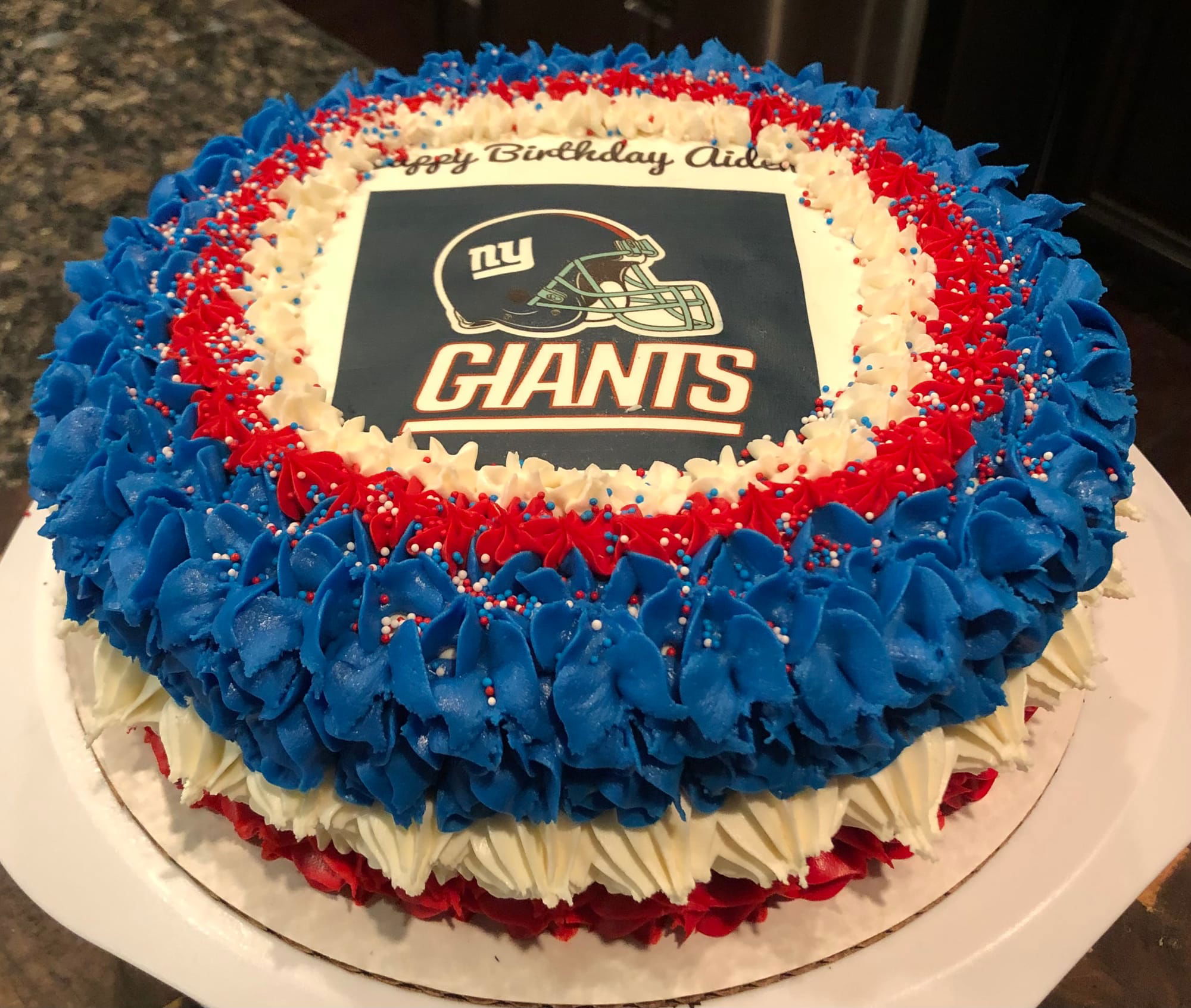 2 Layer Giants Football Oreo Cake With Buttercream Frosting