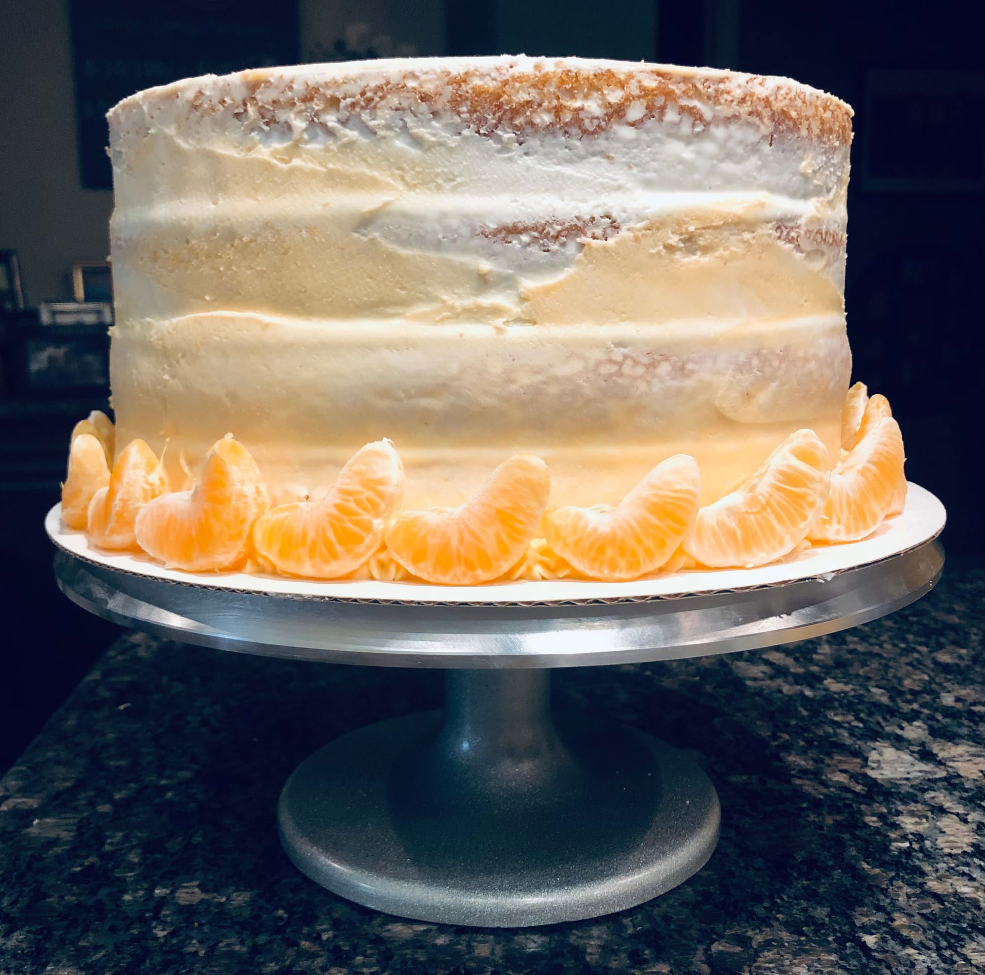 4 Layer Rustic Vanilla Cake With Buttercream Frosting And Vanilla Creamsicle Cupcakes