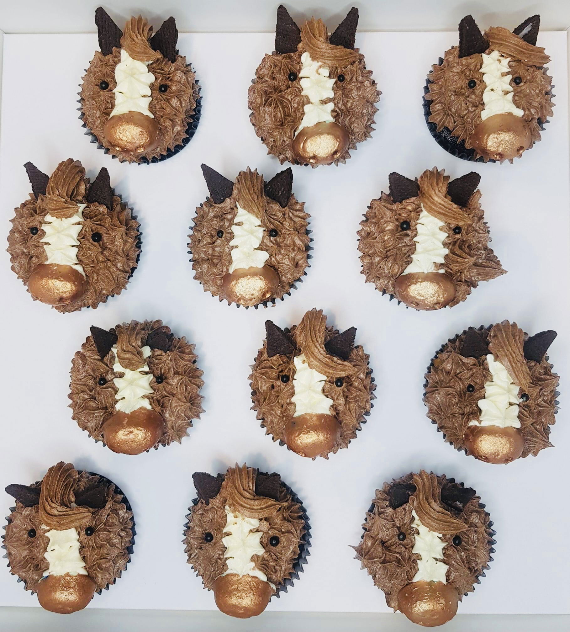 Chocolate Horse Cupcakes With Buttercream Frosting