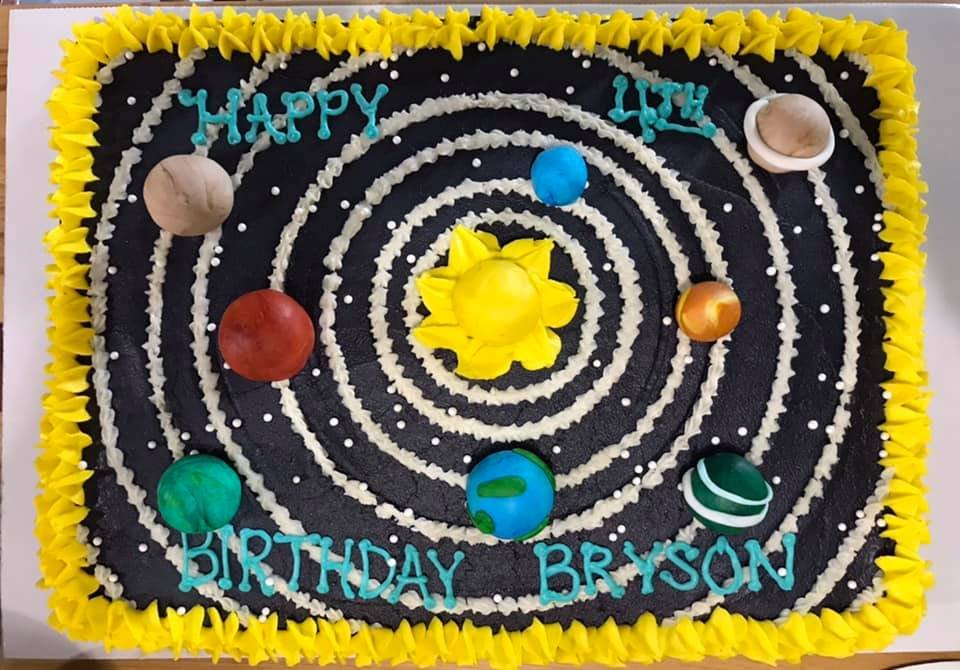 Space Planets Solar System Cake Topper Personalised Rectangle sizes inc  Costco | eBay