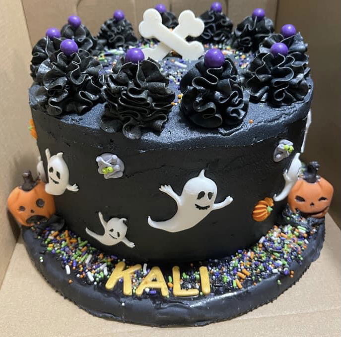 2 Layer Chocolate Halloween Birthday Cake With Buttercream Frosting