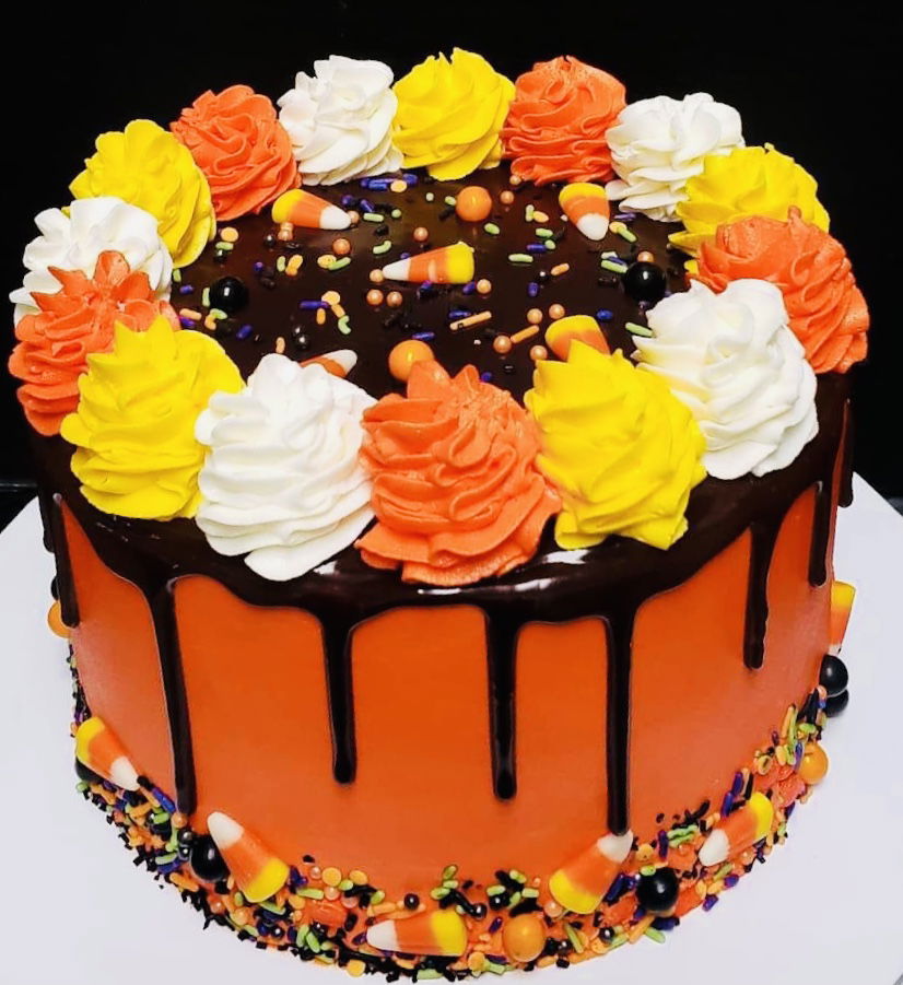 2 Layer Chocolate Halloween Cake With Buttercream Frosting
