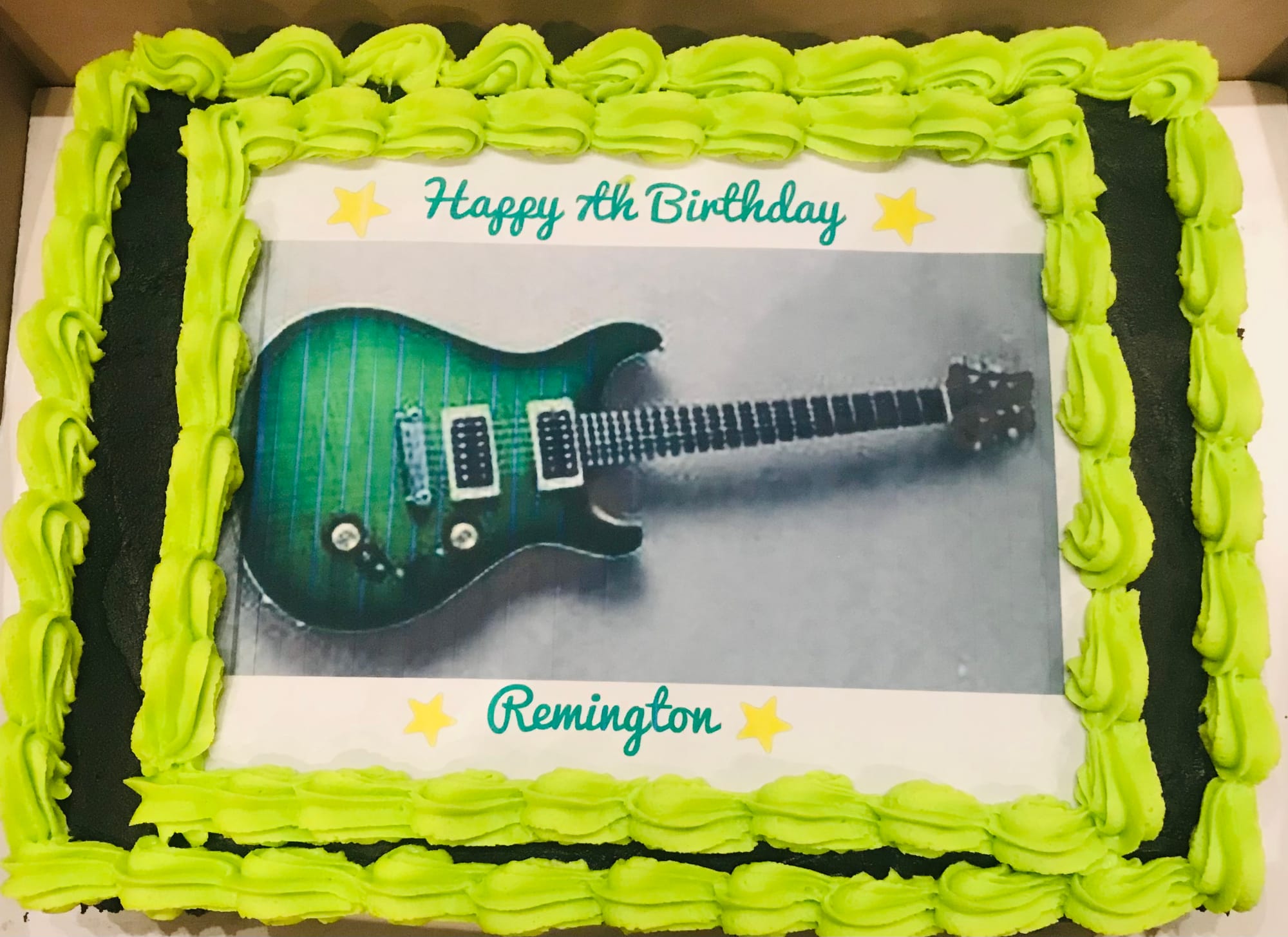 Chocolate Electric Guitar Sheet Cake With Buttercream Frosting and