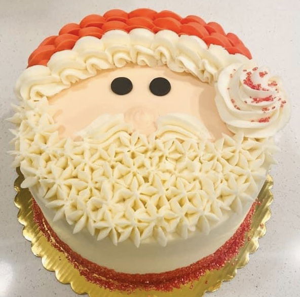 2 Layer Chocolate Santa Claus Cake with Buttercream Frosting