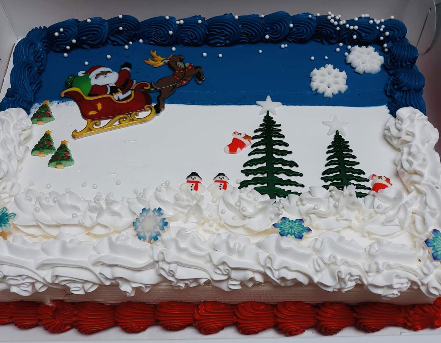 2 Layer Chocolate Christmas Sheet Cake With Buttercream Frosting