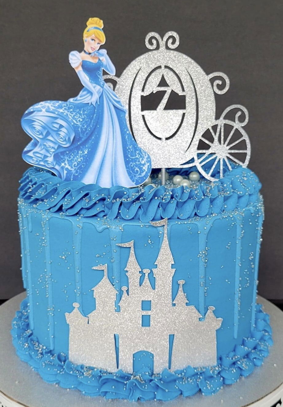 4 Layer Vanilla Cinderella Cake With Buttercream Frosting