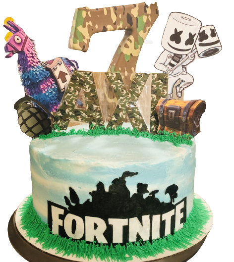 3 Layer Chocolate FortNite Cake With Buttercream Frosting and Edible Image