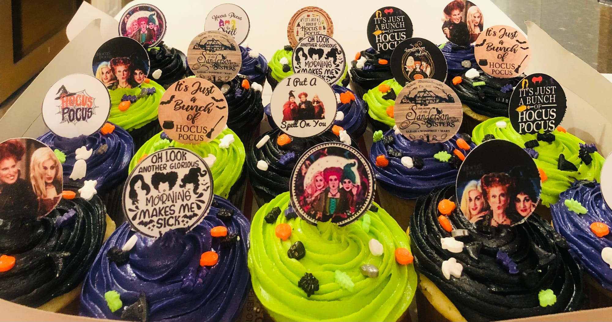 Chocolate and Vanilla Halloween Hocus Pocus Cupcakes with Buttercream Frosting (1)