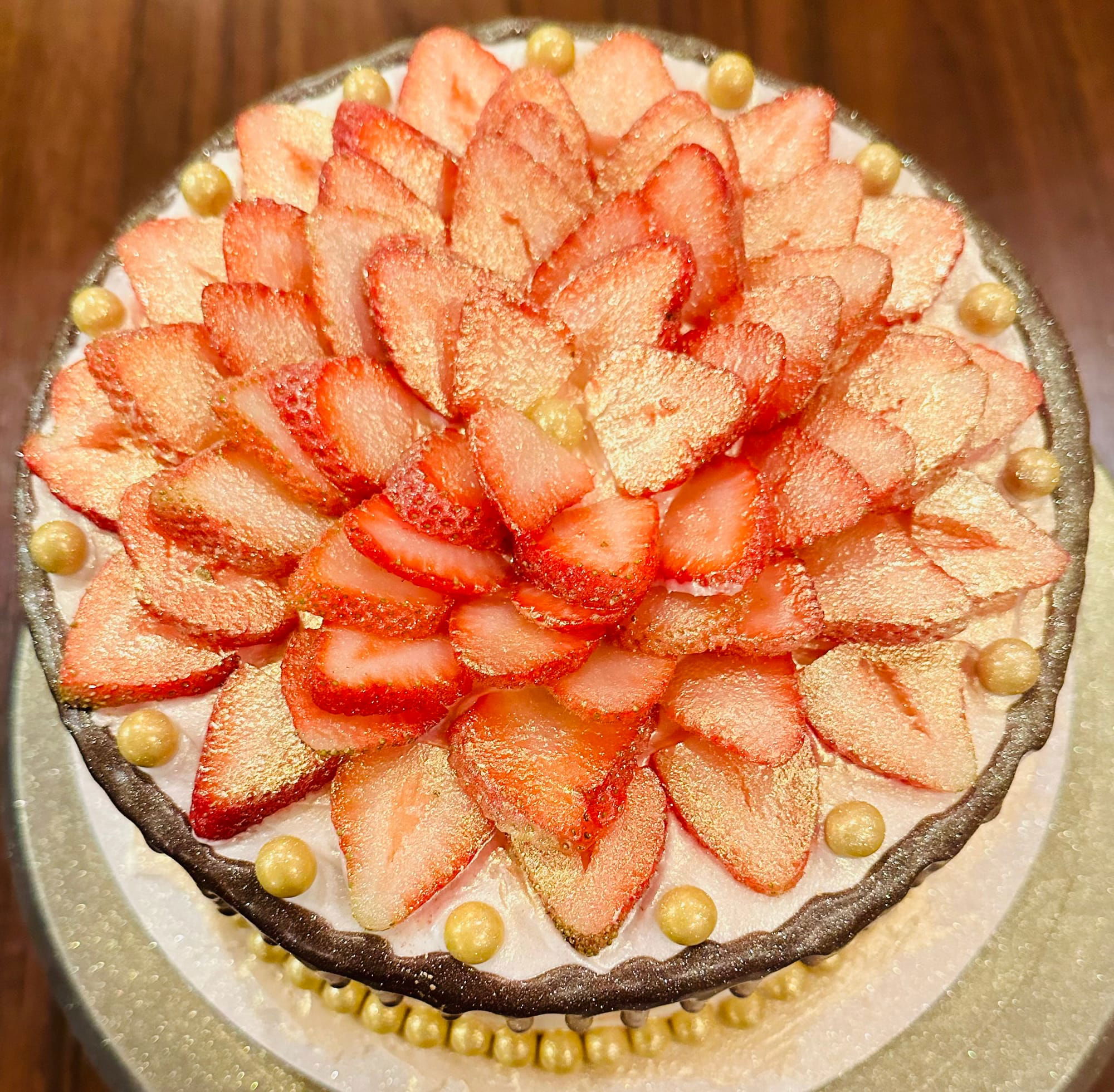 2 Layer Tres Leches with Strawberry Jam Filling and Fresh Strawberries