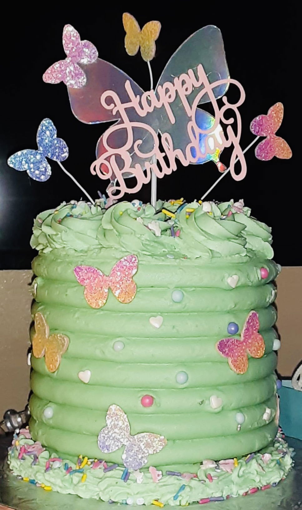 4 Layer Chocolate Butterfly Cake With Buttercream Frosting