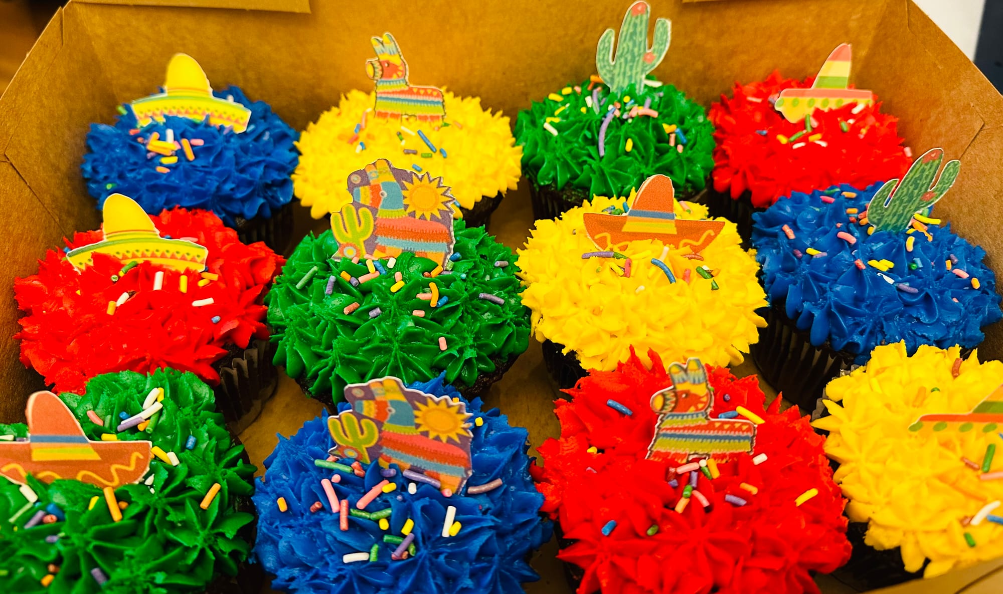 Chocolate Fiesta Theme Cupcakes with Buttercream Frosting