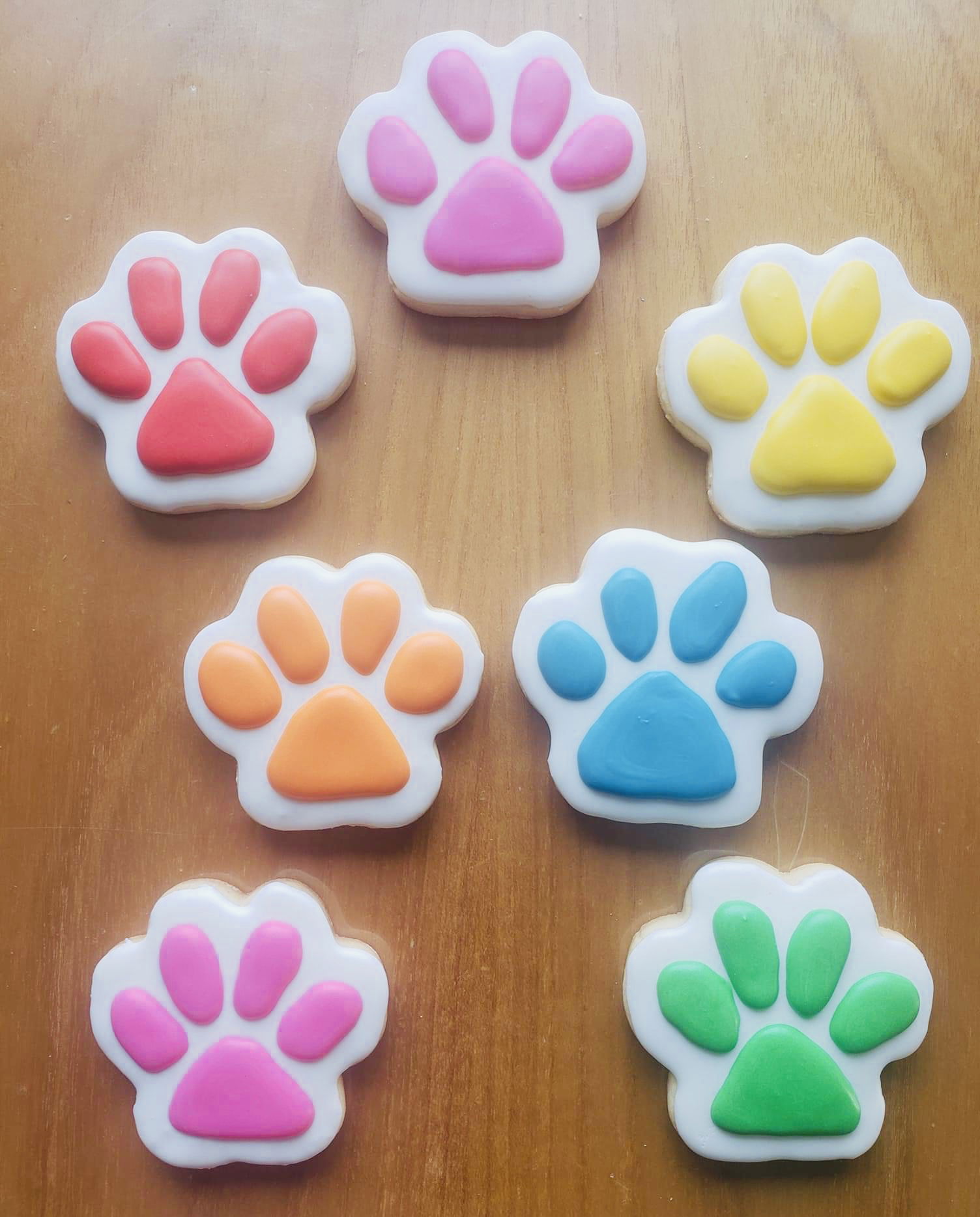 Dog Paw Royal Icing Cookies