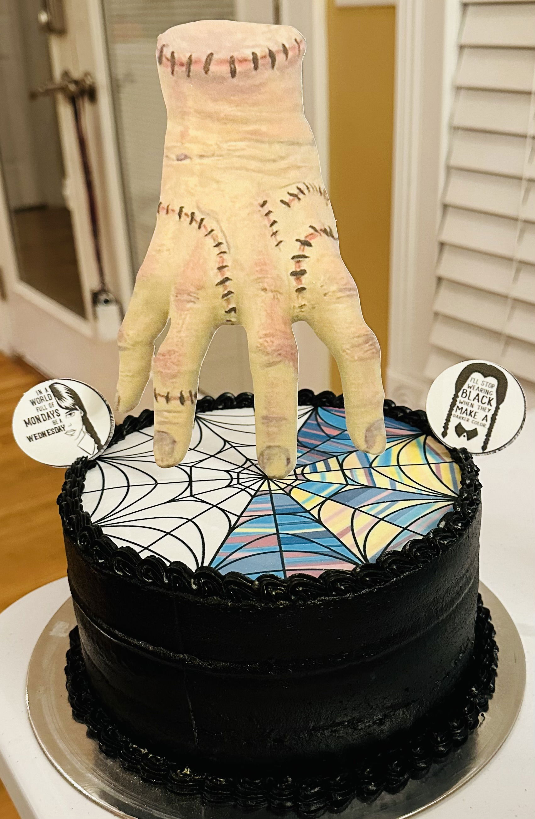 Wednesday Addams Cakes
 3 Layer Wedding Cake Flavor Wednesday Addams Cake with Buttercream