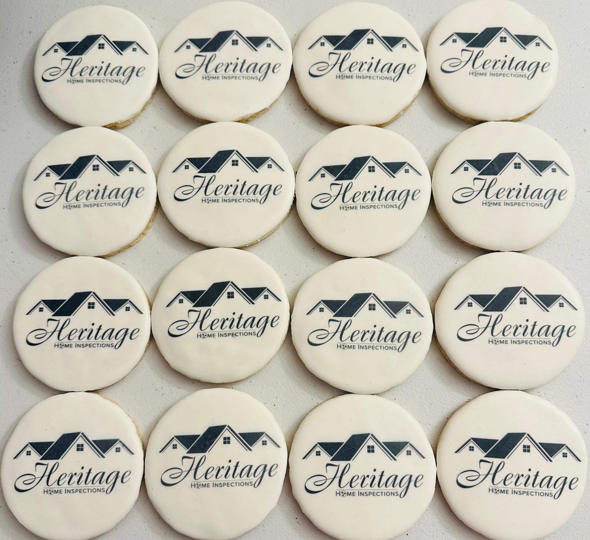 Heritage Home Inspections Company Logo Royal Icing Sugar Cookies