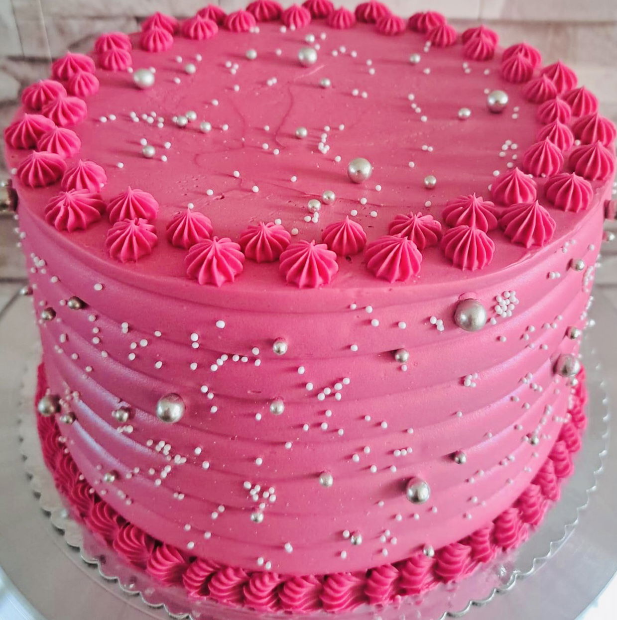 2 Layer Strawberry Cake with Buttercream Frosting