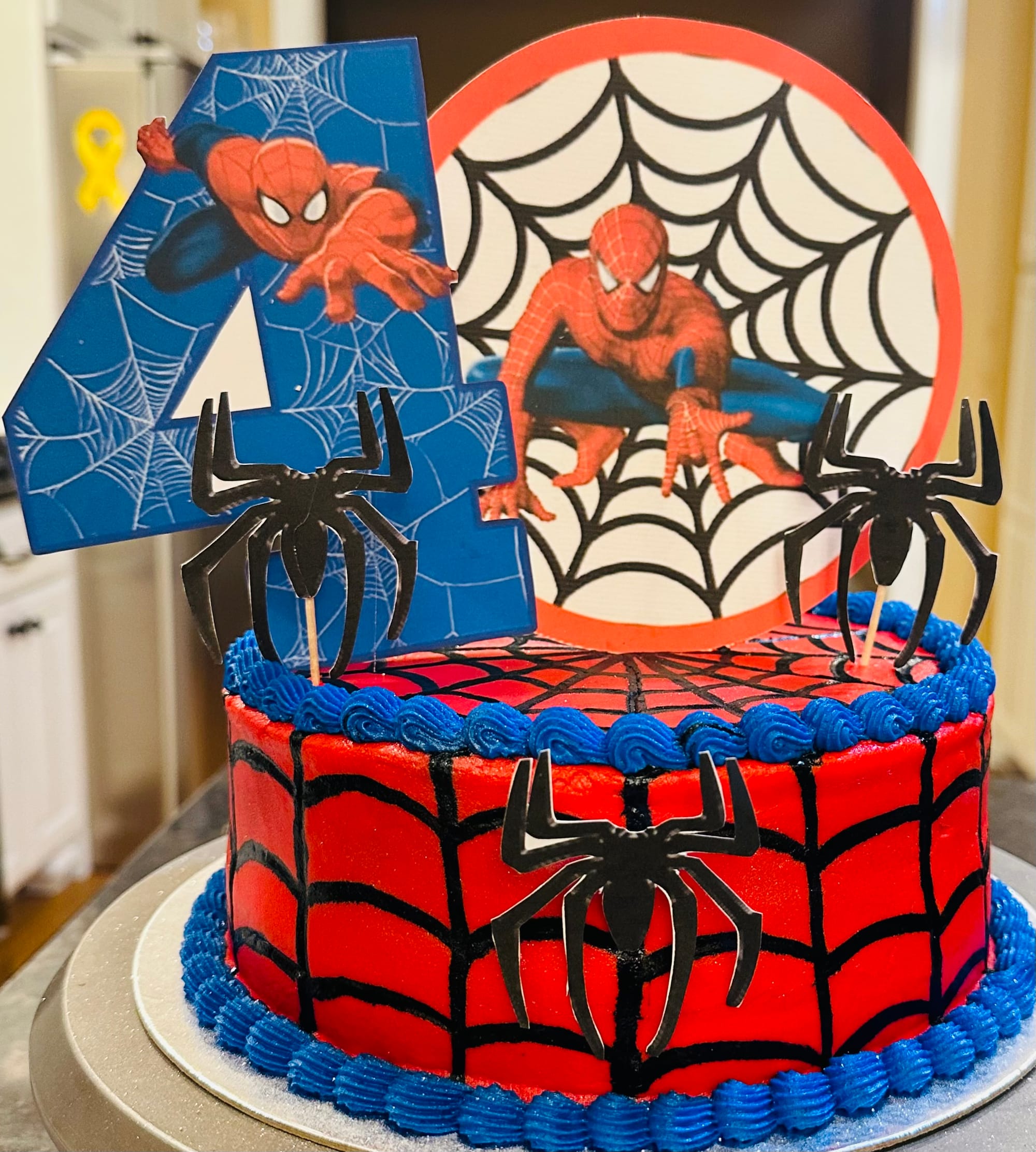 2 Layer Oreo Spider-Man Birthday Cake with Buttercream Frosting