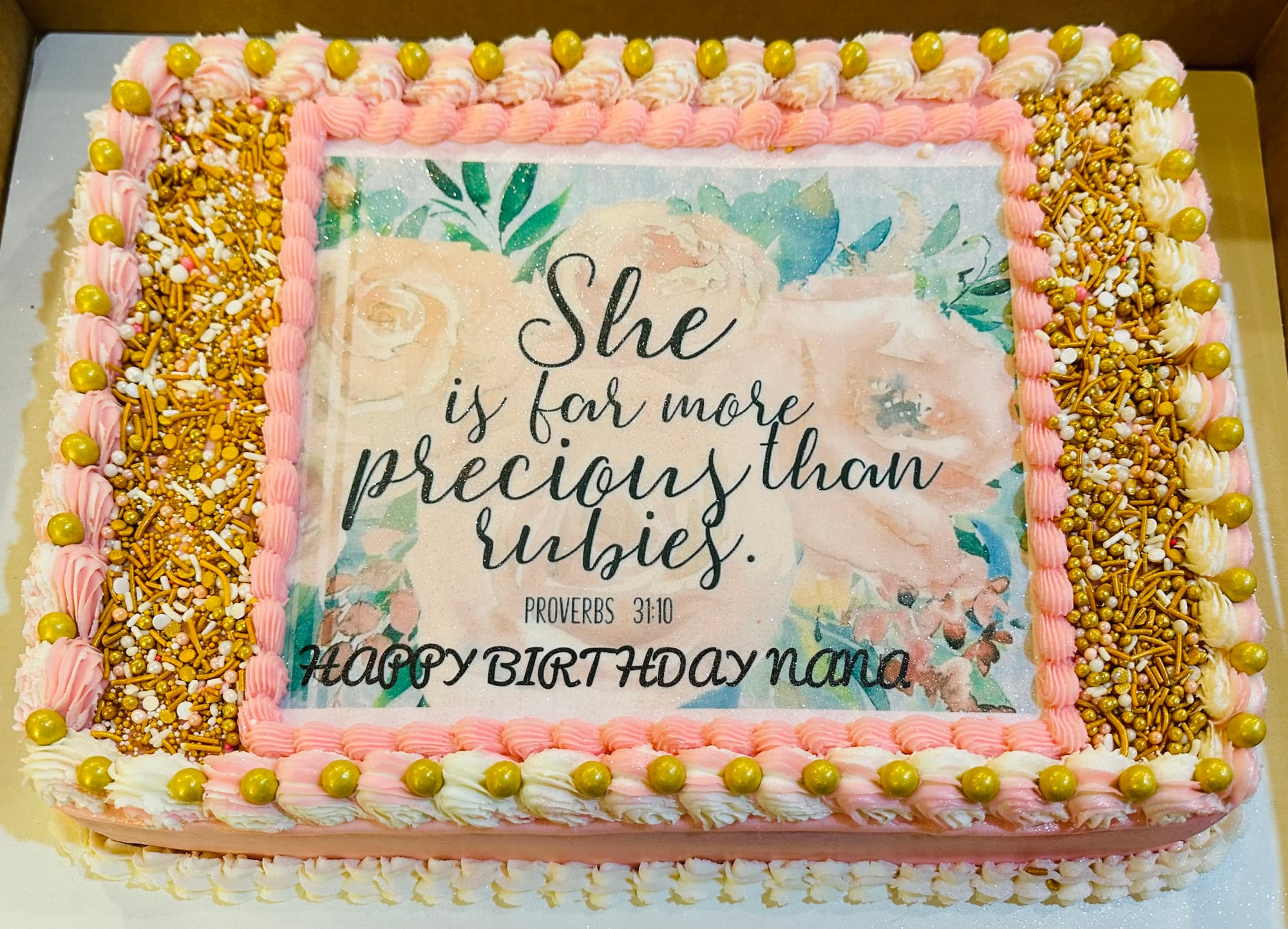 Chocolate Birthday Biblical Sheet Cake with Buttercream Frosting and