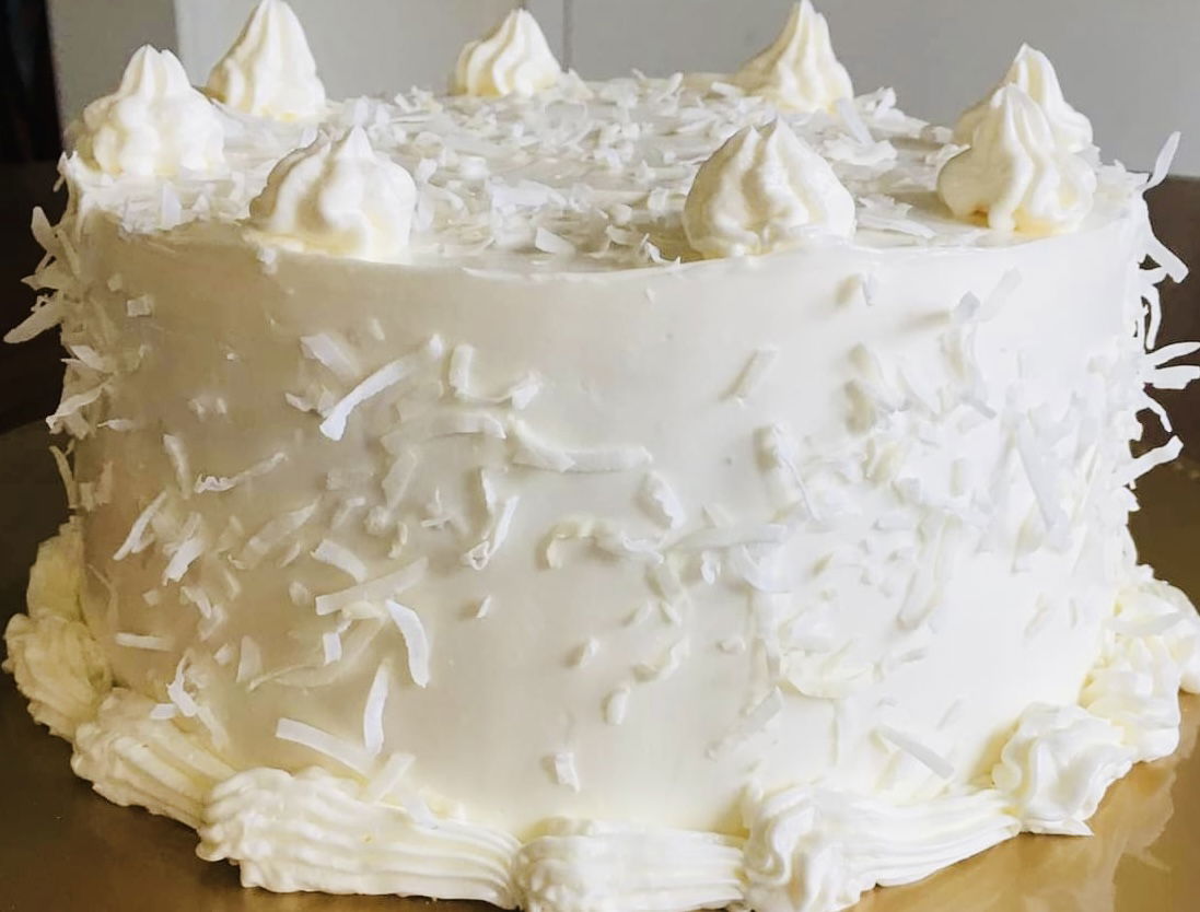 2 Layer Coconut Cake with Buttercream Frosting