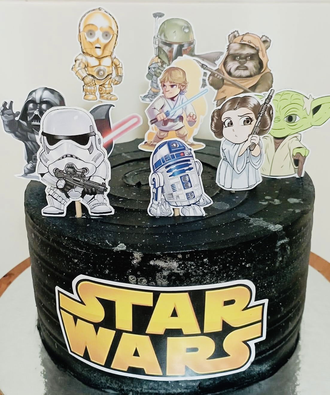 2 Layer Funfetti Star Wars Cake with Buttercream Frosting and Edible Image