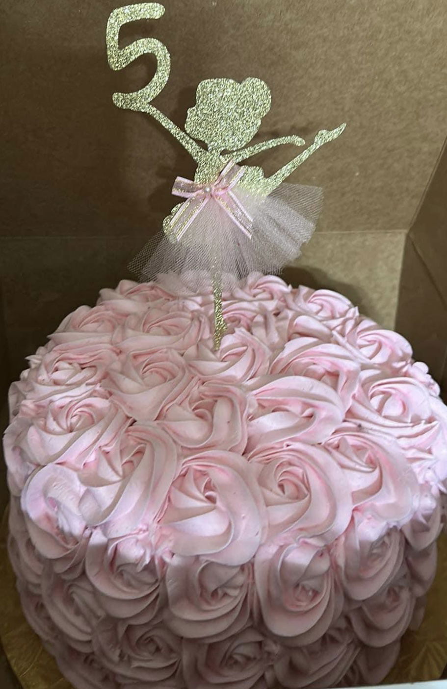 2 Layer Strawberry Ballerina Birthday Cake with Buttercream Frosting