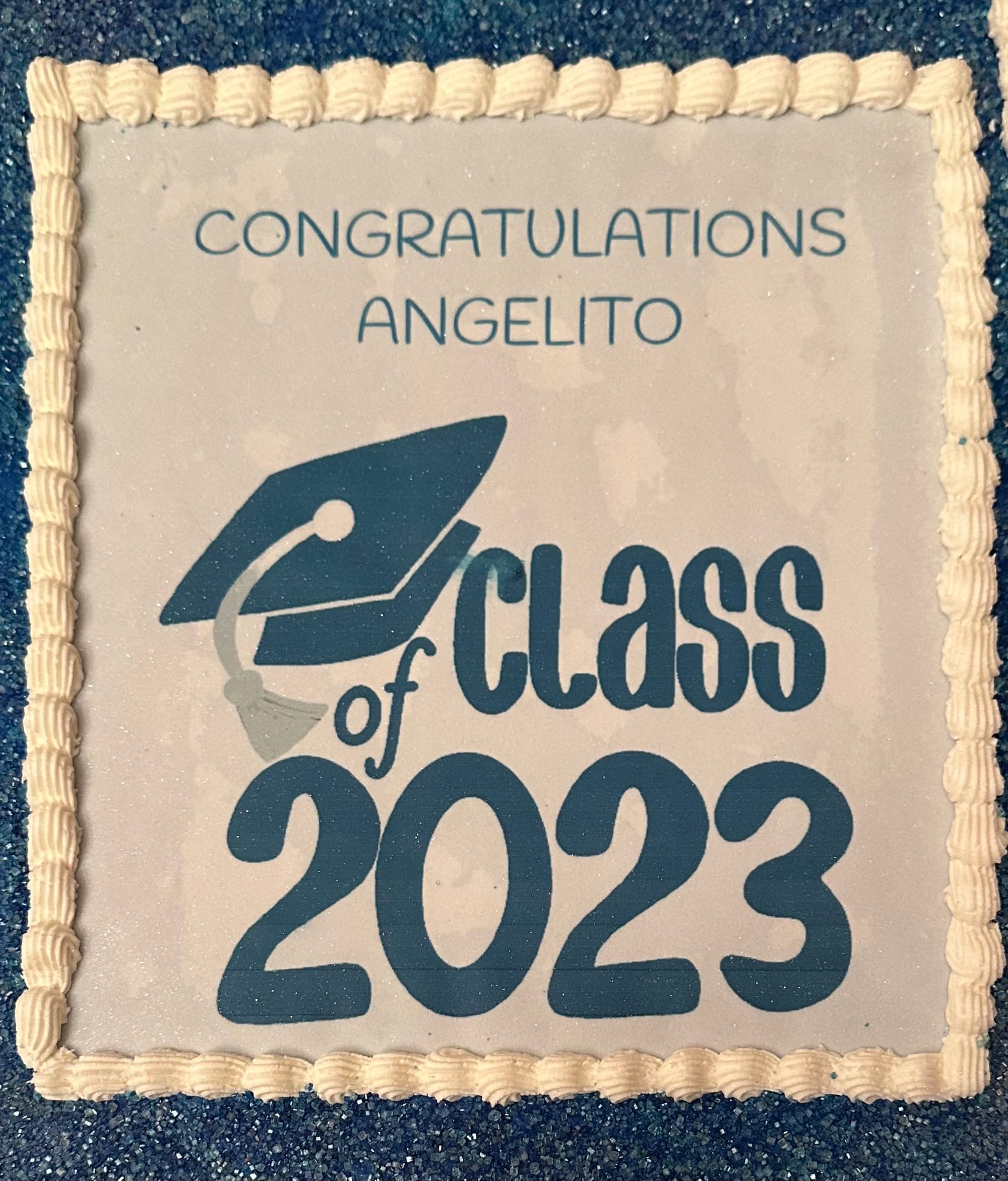 Graduation Class Of 2023 Coconut Sheet Cake With Buttercream Frosting And Edible Image Cabbit 0646