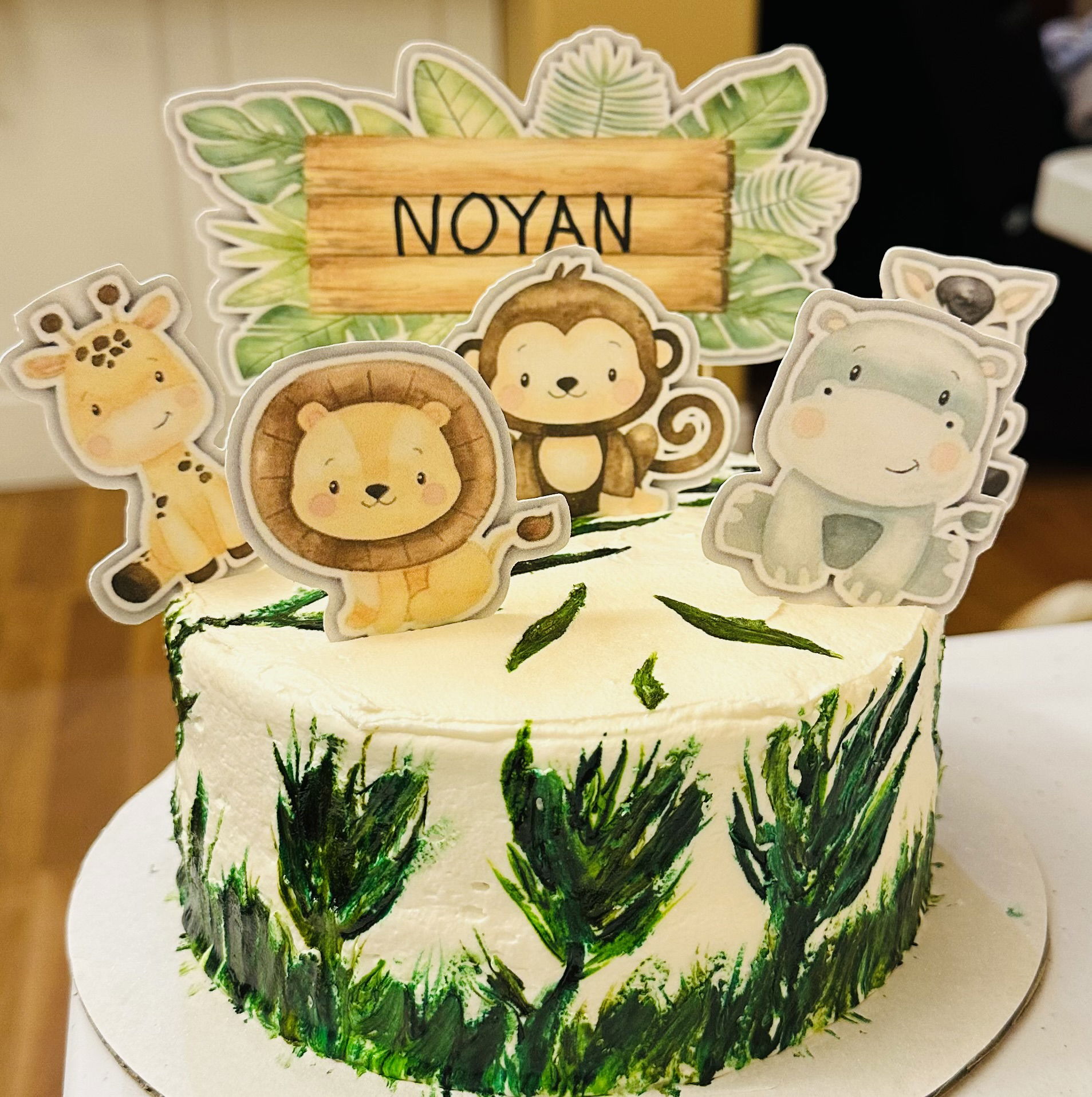 2 Layer Vanilla Wild One Safari Smash Cake with Buttercream Frosting ...