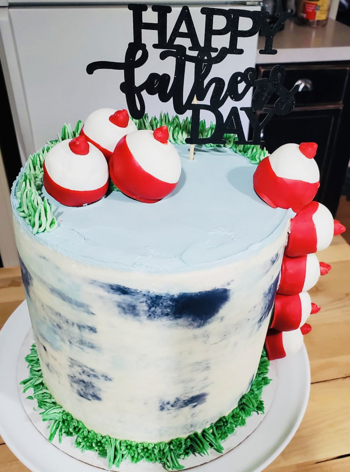 4 Layer Chocolate Father’s Day Fishing Cake with Buttercream Frosting