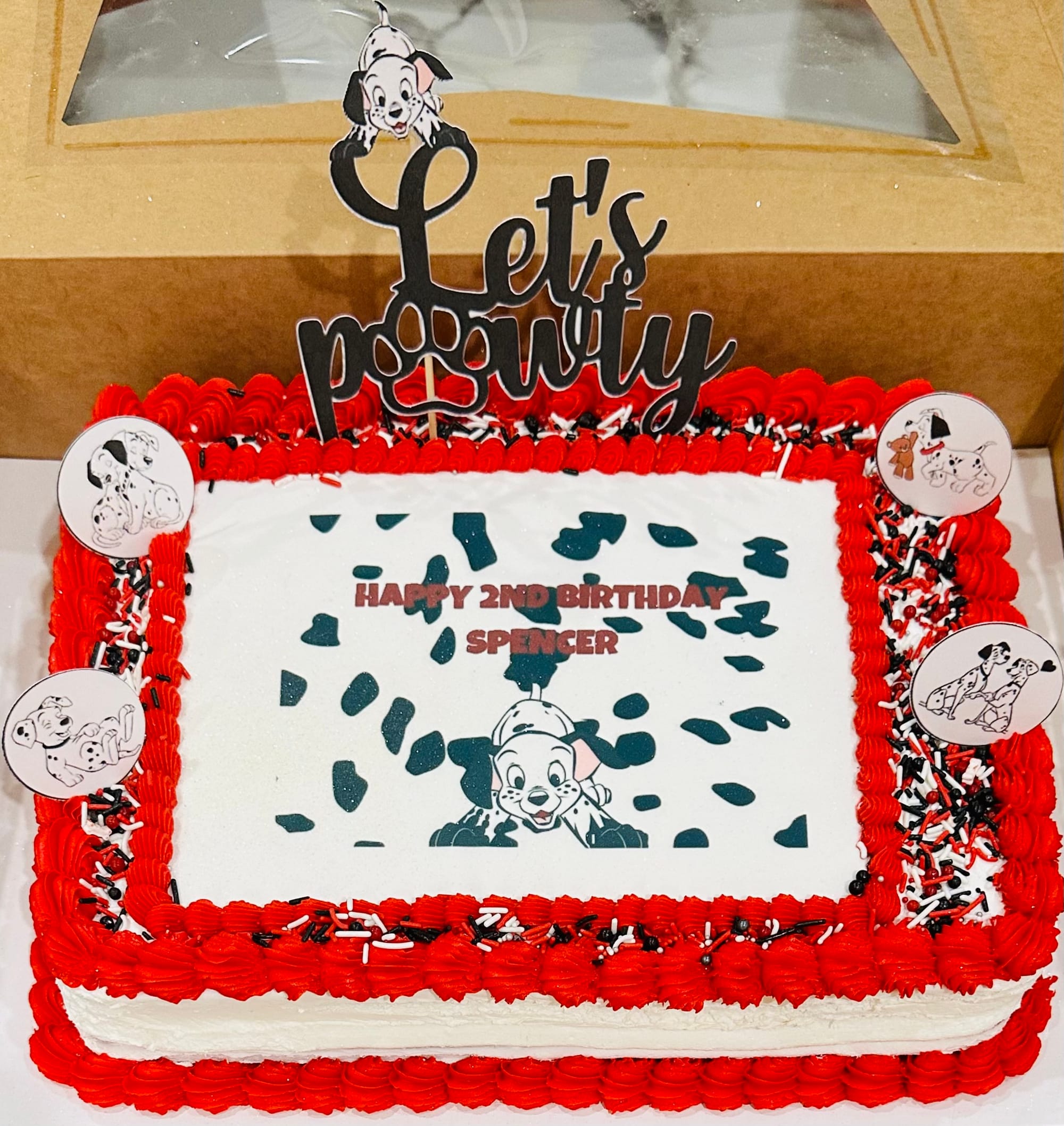 2 Layer Oreo 101 Dalmation Birthday Cake with Buttercream Frosting and Edible Image