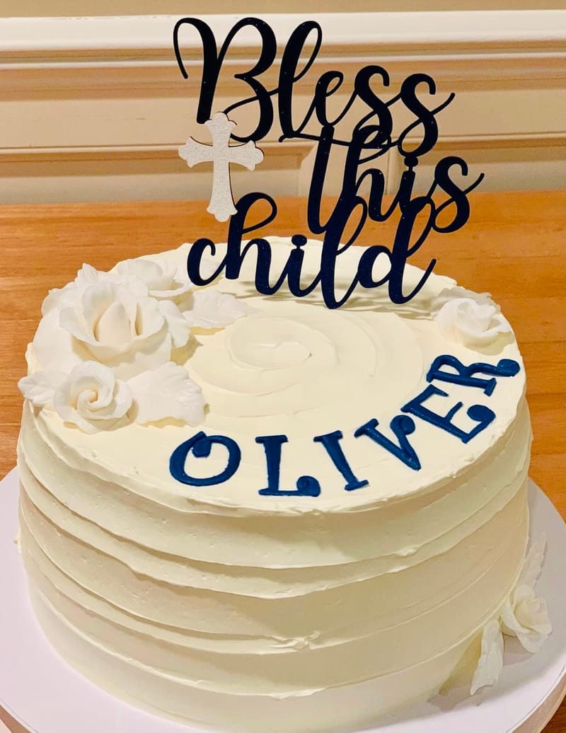 2 Layer baptism cake Cabbit Cakes