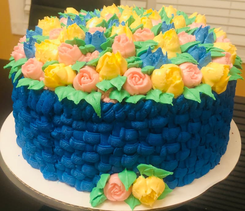 3 Layer Chocolate Basket Cake with Buttercream Frosting Cabbit Cakes