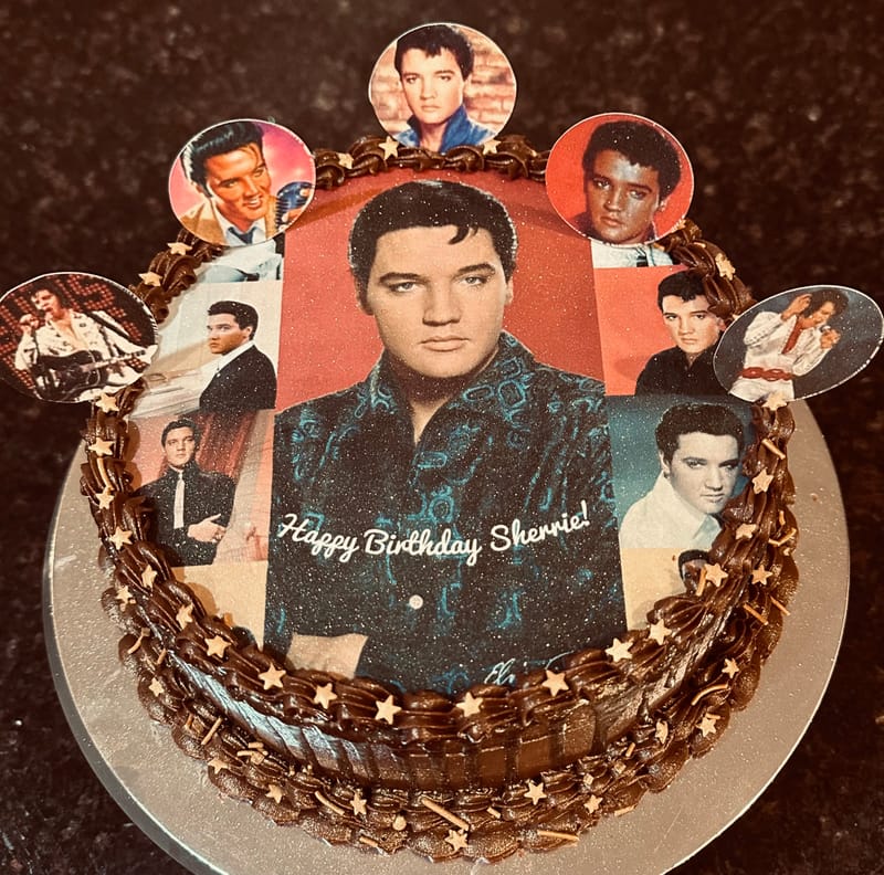 2 Layer Chocolate Elvis Presley Cake with Buttercream Frosting, and ...