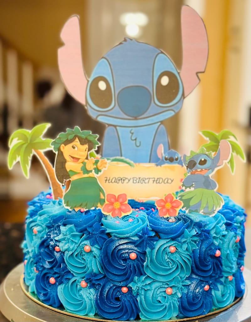 2 Layer Vanilla Stitch Cake with Buttercream Frosting - Cabbit Cakes