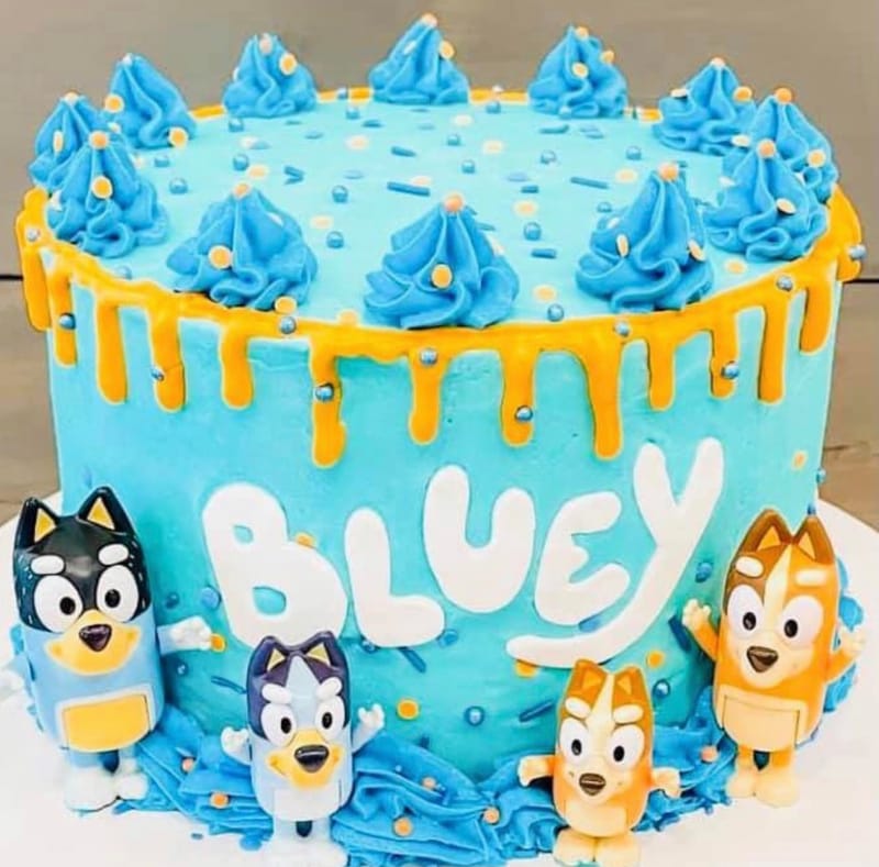 2 Layer Vanilla Bluey Cake With Buttercream Frosting - Cabbit Cakes