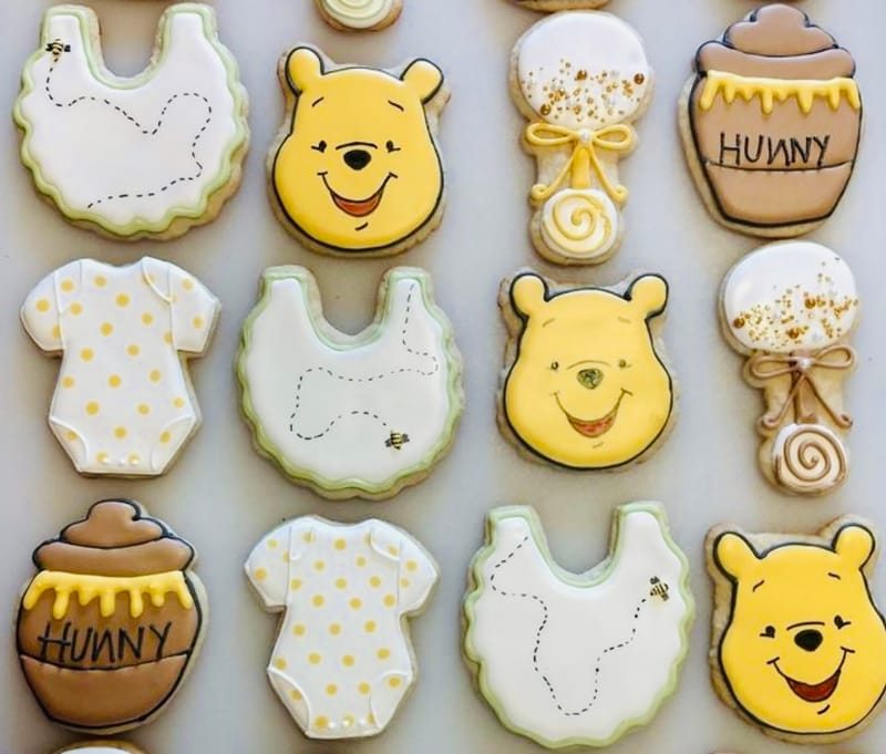 Winnie The Pooh Royal Icing Sugar Cookies with Images - Cabbit Cakes