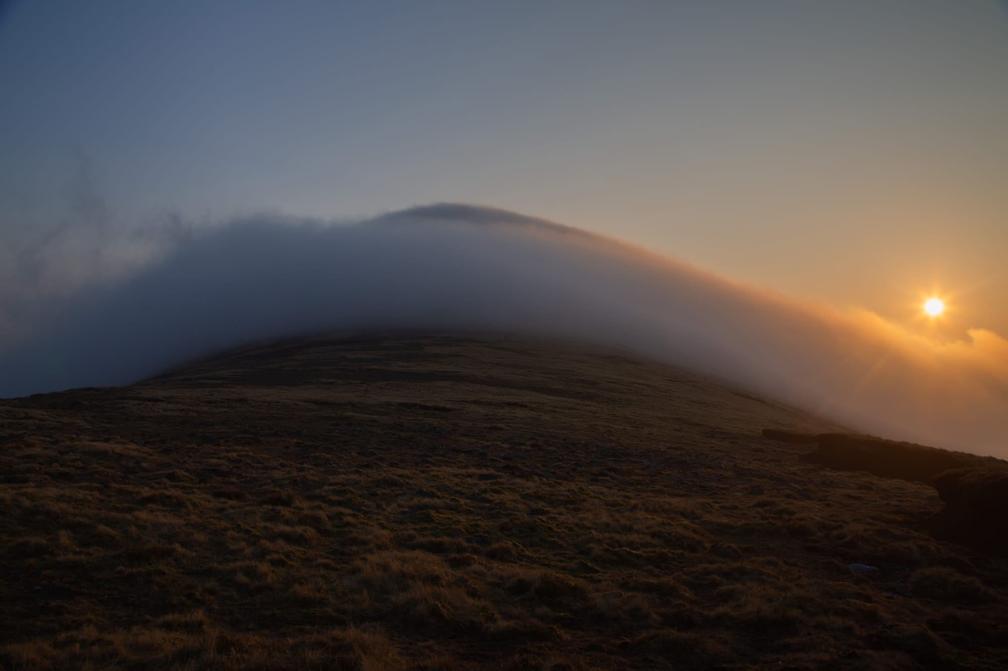 Cloud cover Birreencorragh mountain at Sunrise