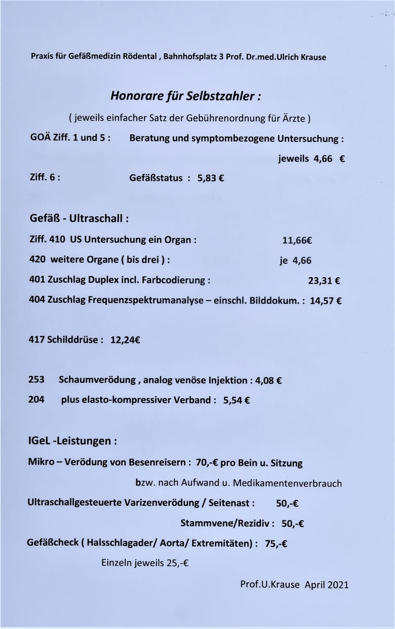 Finanzielle Konditionen / Honorar