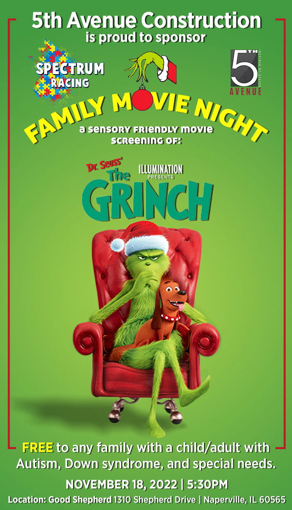 SENSORY FRIENDLY MOVIE NIGHT SPONSORED BY 5TH AVENUE CONSTRUCTION