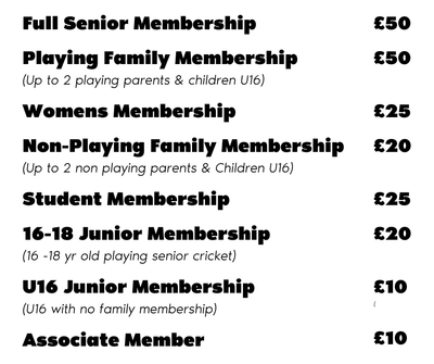 Hartsholme cricket club membership fees image