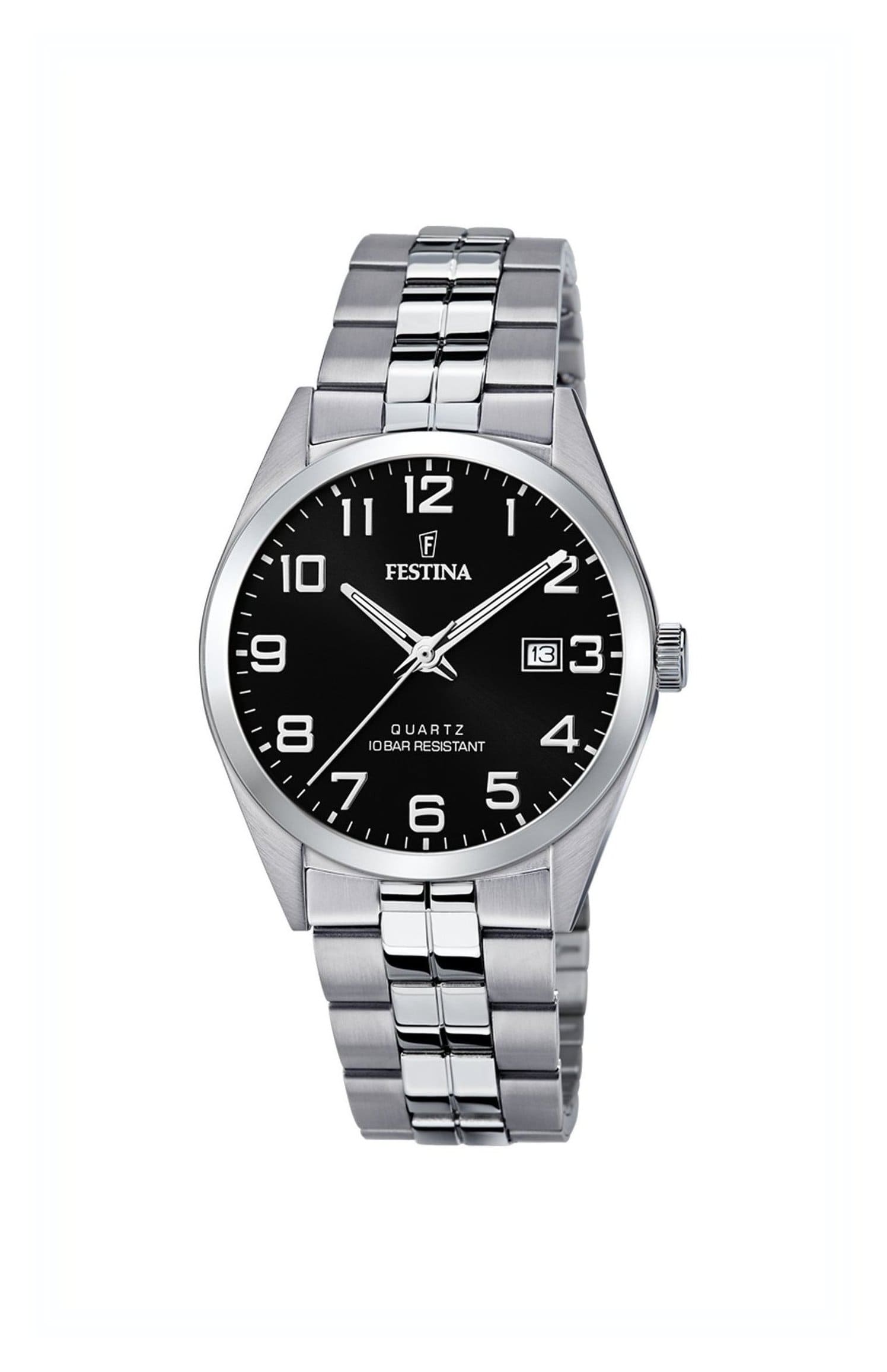 Reloj Festina Caballero CLASSICS Cuero Marrón Esfera Negra