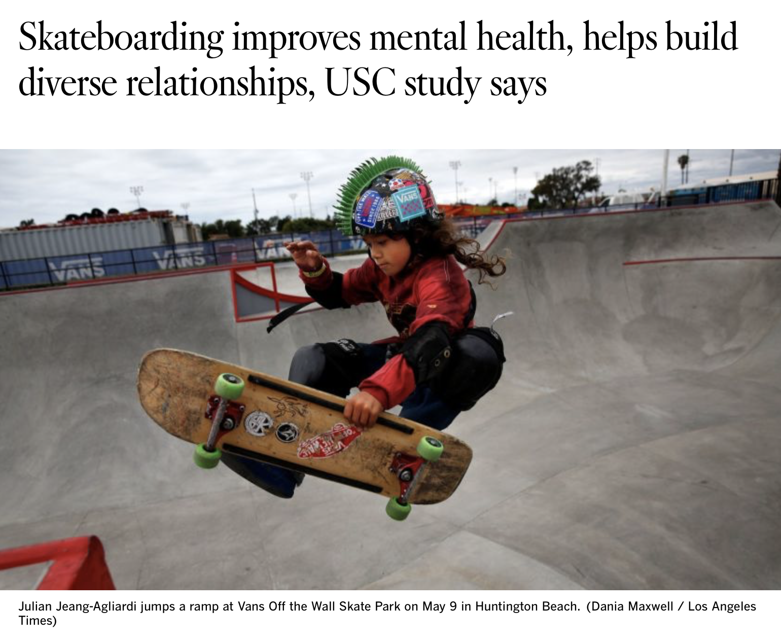 Skateboarding improves mental health, helps build diverse relationships, USC study says