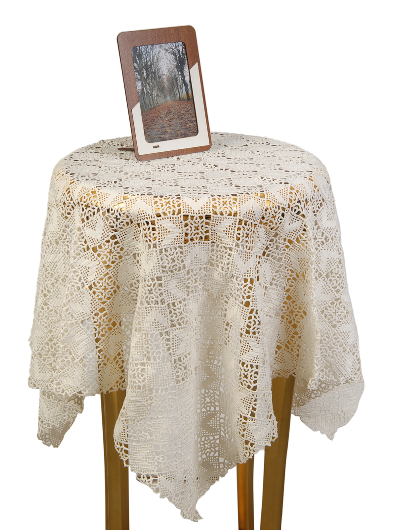 Simhomsen Beige Lace Tablecloth for Small Coffee Table 36 Inch Round Simhomsen Beige Lace Tablecloth for Small Coffee Table 36 Inch Round