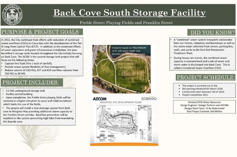 Back Cove South Storage Facility Project Back Cove Neighborhood