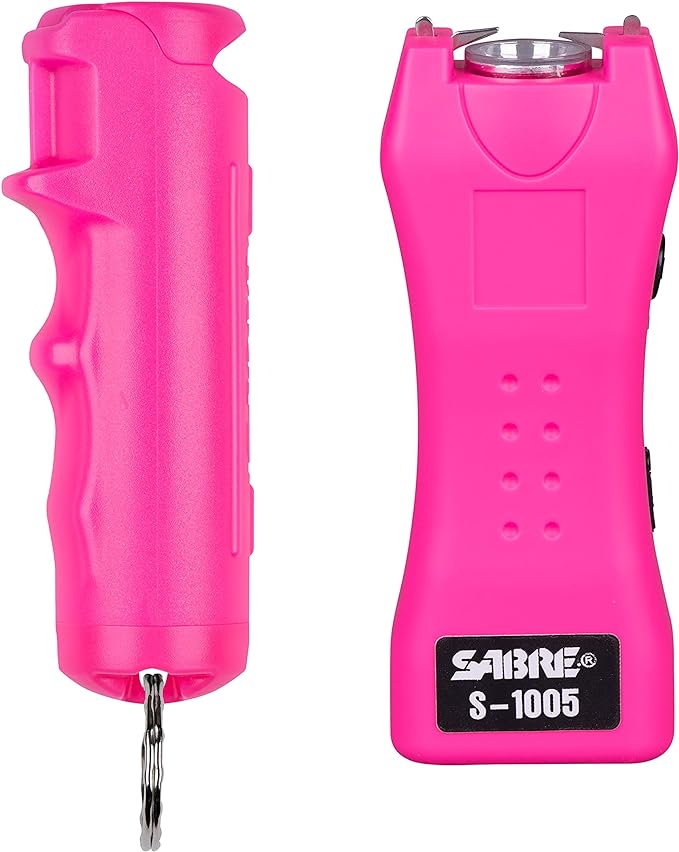 SABRE Pepper Spray & 2-in-1 Stun Gun with Flashlight, Self Defense Kit ...