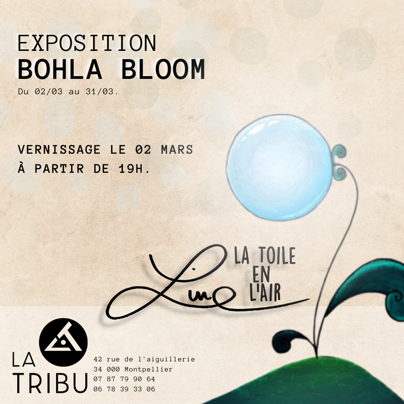 Vernissage Exposition Bohla Bloom - Line la Toile en l'Air