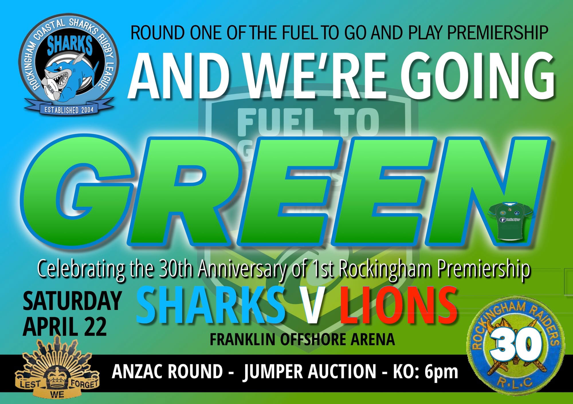 Sharks go Green for Round One
